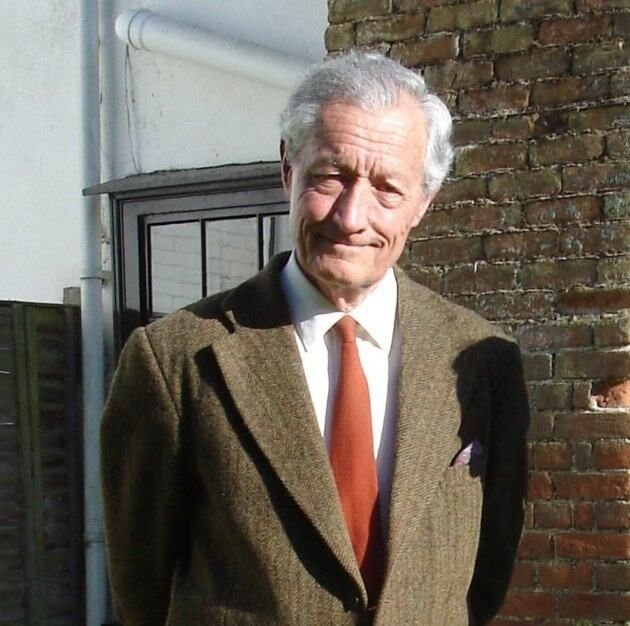 Roger Perry pictured at his home in Wetheringsett in 2012. Photograph from the East Anglian Daily Times.