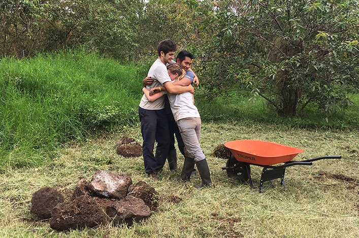 Celebrating a successful sowing. Finca el Chato