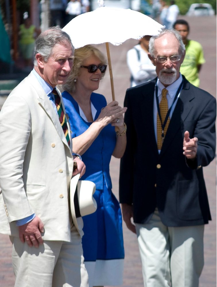 From left to right: Prince Charles, Camilla of Cornwall and David Balfour. Photo courtesy of: Patrick Mullee, ex British ambassador.