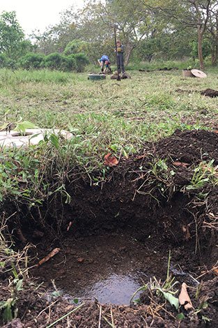 Monitoring activities while preparing the land for planting .Reserva El Chato II
