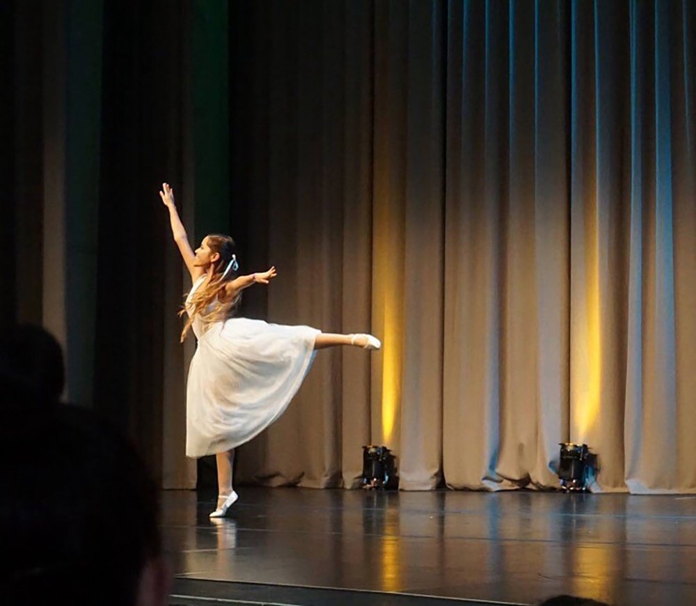 Patricia participating at a dance competition in Edinburgh, Scotland, where she was representing her university.